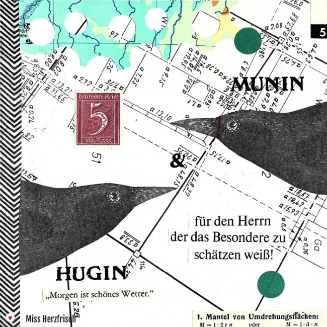 Miss Herzfrischs Oktobercollagen Ideensammler - Raben: Hugin & Munin