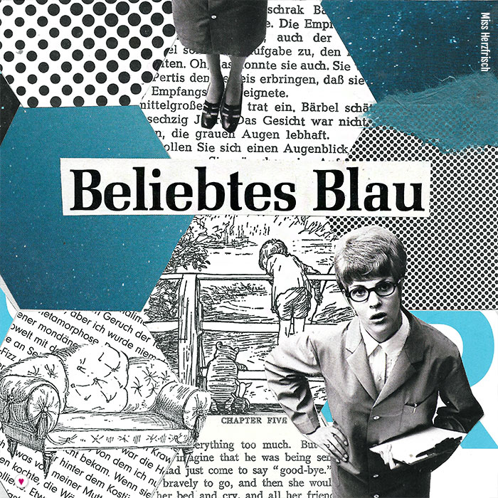 Miss Herzfrischs 15fünfzehn Hexagone Collage - beliebtes Blau