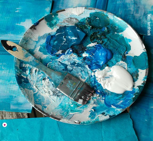 Miss Herzfrisch Collage - Feeling Blue - Experimente in Blau -Farbpalette