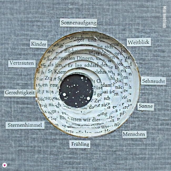 Miss Herzfrischs BuchcollageDrawing challenge Discovery – Entdeckung