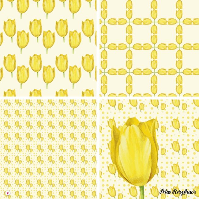 Miss Herzfrisch im Tulpenfieber - mit bunten Musterspielereien - Tulpenmuster