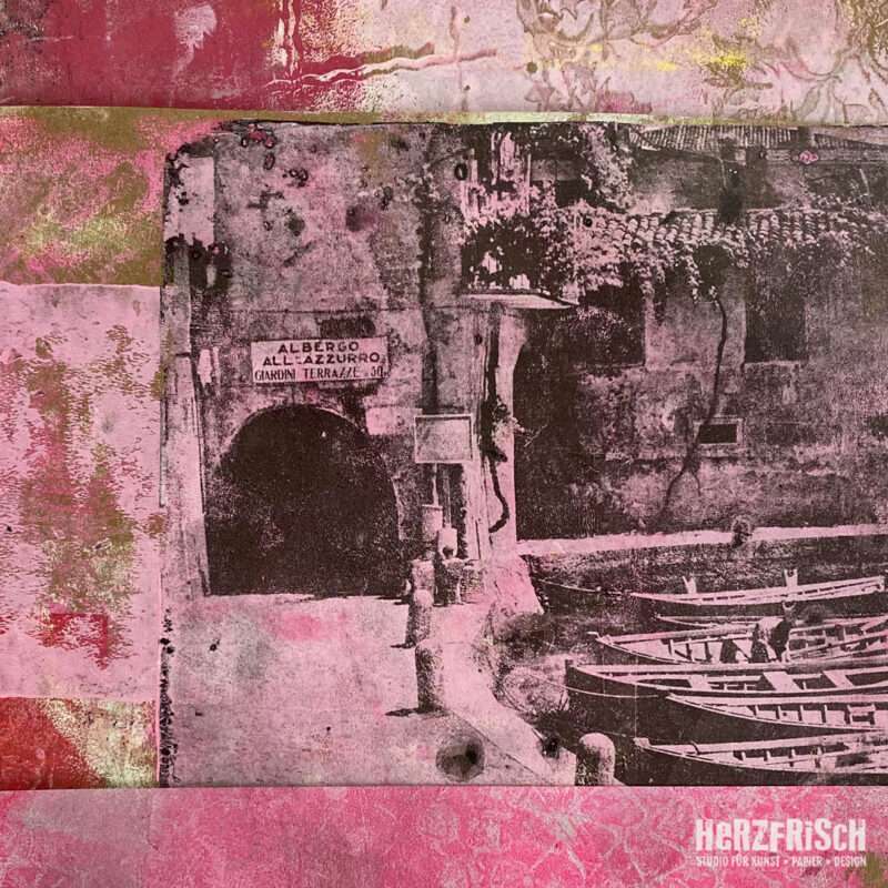 Reisetagebuch mit Gelliprint & Mixed Media